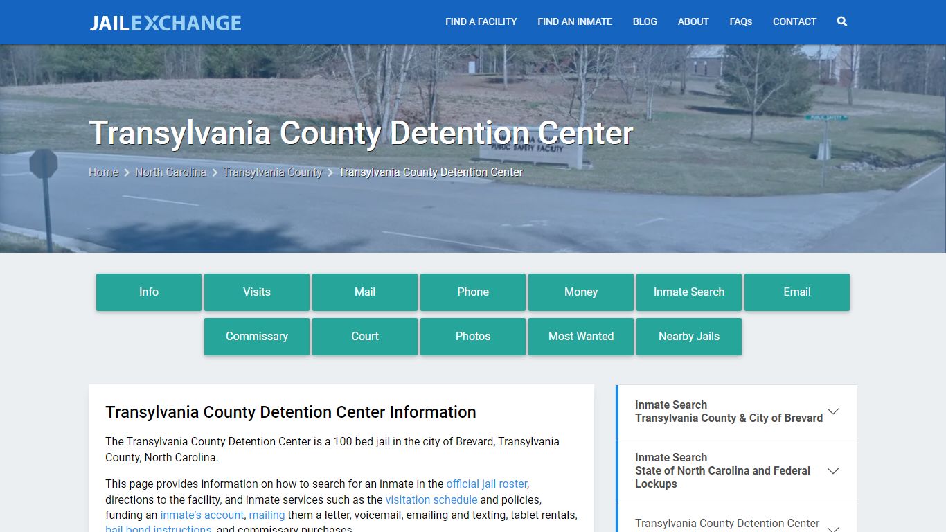 Transylvania County Detention Center, NC Inmate Search, Information